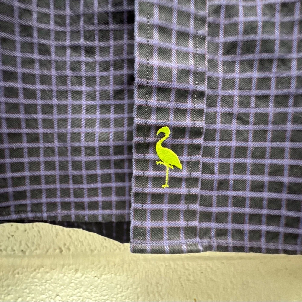 TailorByrd Men’s Button Down Shirt‎ M Black Purple Check Long Sleeve Classic